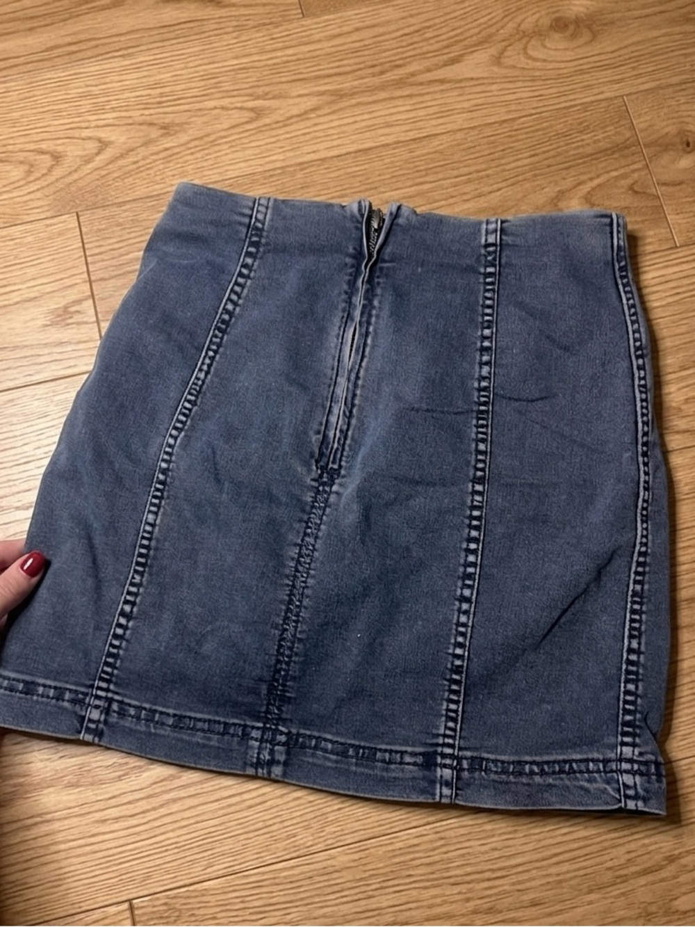 Free People Dark Blue Denim Mini Skirt jeans - Picture 3 of 3